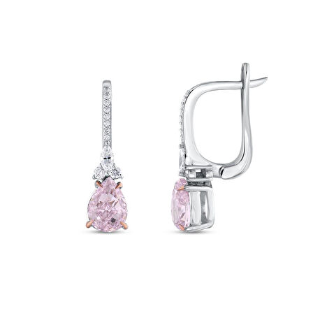 0.21 Karat Violet Taşlı Pırlanta Küpe