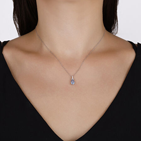 0.07 Karat Violet Taşlı Pırlanta Kolye