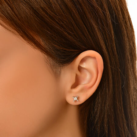 0.40 Karat Pırlanta Tektaş Küpe