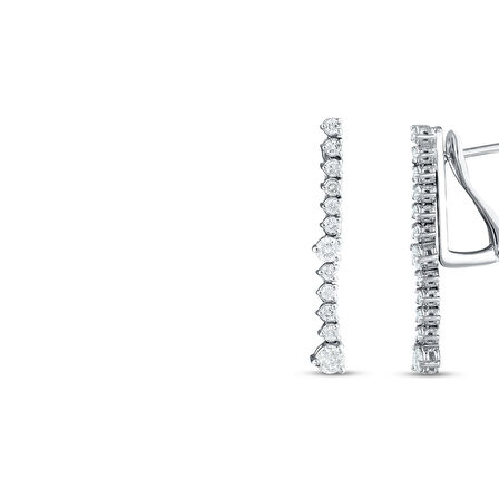 0.45 Karat Pırlanta Su Yolu Küpe