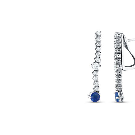 0.49 Karat Safir Taşlı Pırlanta Küpe