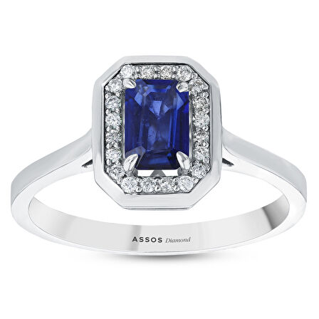 0.10 Karat Safir Taşlı Pırlanta Yüzük