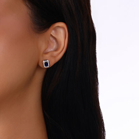 0.20 Karat Safir Taşlı Pırlanta Küpe