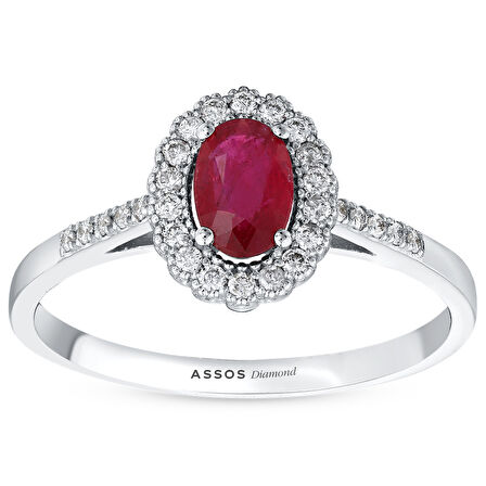 0.20 Karat Yakut Taşlı Pırlanta Fantezi Yüzük