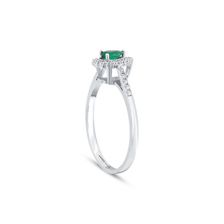 0.19 Karat Zümrüt Taşlı Pırlanta Yüzük