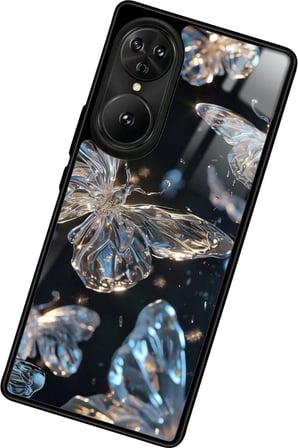 Reeder S19 Max Pro S EDGE Uyumlu Beyaz Kelebek Tasarımlı Parlak Silikon Kılıf