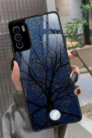 Reeder S19 Max Pro S Uyumlu Van Gogh Mavi Ağaç Tablo Tasarımlı Parlak Silikon Kılıf