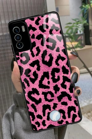 Reeder S19 Max Pro S Uyumlu Pembe Leopar Tasarımlı Parlak Silikon Kılıf