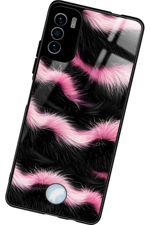 Reeder S19 Max Pro S Uyumlu Pembe Zebra Tasarımlı Parlak Silikon Kılıf