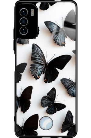 Reeder S19 Max Pro S Uyumlu Siyah Kelebek Tasarımlı Parlak Silikon Kılıf
