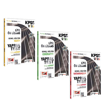 Yargı 2026 KPSS Lise Ön Lisans Genel Kültür Tarih Coğrafya ve Vatandaşlık Yaprak Test Seti 3 Kitap