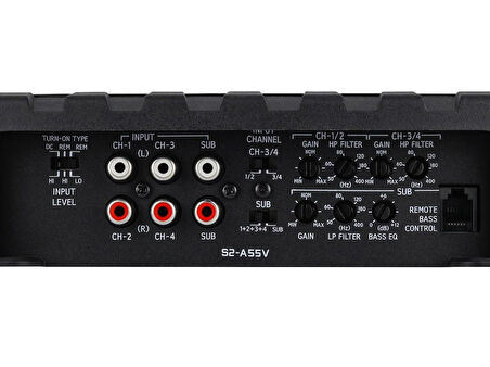 Euromusic98 Alpine S2-A55V S Serisi 5 Kanallı Güç Amplifikatörü - RMS Güç Değerleri 4 x 60W + 1 x 300W @ 2 Ohm