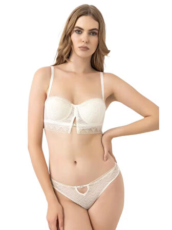 STORMED İç Giyim Kadın Straplez Dantel Detaylı Destekli Sütyen Takımı 2020