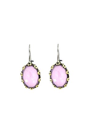 925 Ayar Pembe Kuvars Taşlı Otantik Gümüş Üçlü Set