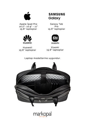 Unisex Evrak & Laptop Çantası, Omuz Askılı, Su Geçirmez Siyah