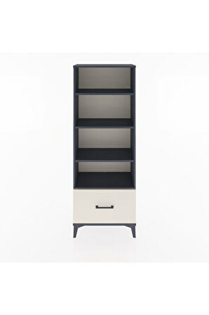 Arges Dolap 4 Raflı Tek Çekmeceli 60x30x163 Antrasit-Aytaşı