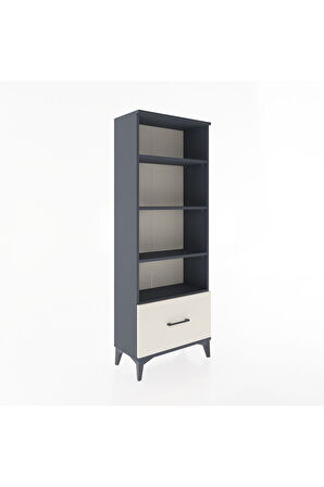Arges Dolap 4 Raflı Tek Çekmeceli 60x30x163 Antrasit-Aytaşı