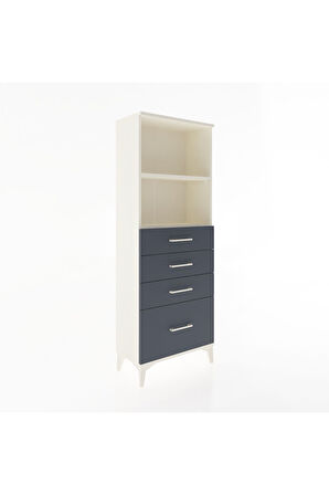 Arges Dolap 2 Raflı 4 Çekmeceli 60x30x163 Aytaşı-Antrasit