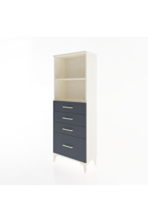 Arges Dolap 2 Raflı 4 Çekmeceli 60x30x163 Aytaşı-Antrasit
