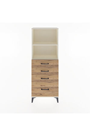 Arges Dolap 2 Raflı 4 Çekmeceli 60x30x163 Aytaşı-Çam