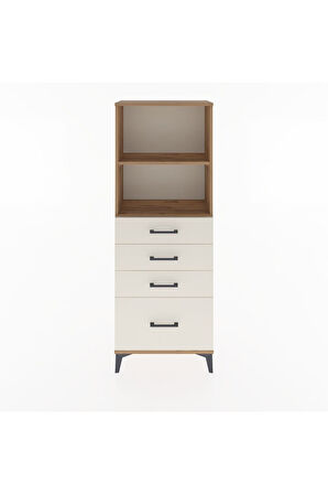 Arges Dolap 2 Raflı 4 Çekmeceli 60x30x163 Çam-Aytaşı