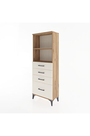 Arges Dolap 2 Raflı 4 Çekmeceli 60x30x163 Çam-Aytaşı