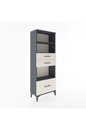 Arges Dolap 3 Raflı 3 Çekmeceli 60x30x163 Antrasit-Aytaşı
