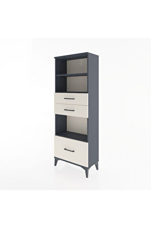 Arges Dolap 3 Raflı 3 Çekmeceli 60x30x163 Antrasit-Aytaşı