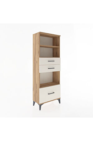 Arges Dolap 3 Raflı 3 Çekmeceli 60x30x163 Çam-Aytaşı