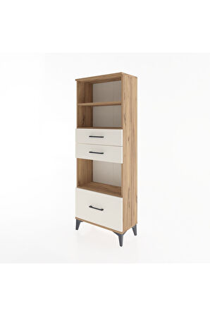 Arges Dolap 3 Raflı 3 Çekmeceli 60x30x163 Çam-Aytaşı