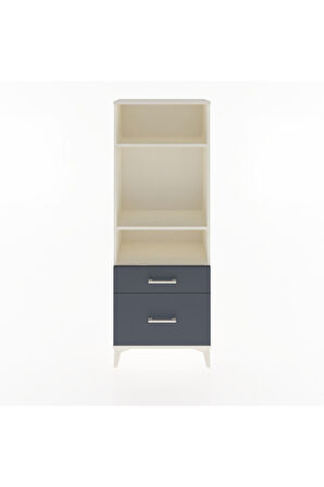 Arges Dolap 3 Raflı 2 Çekmeceli 60x30x163 Aytaşı-Antrasit