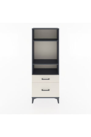 Arges Dolap 3 Raflı 2 Çekmeceli 60x30x163 Antrasit-Aytaşı