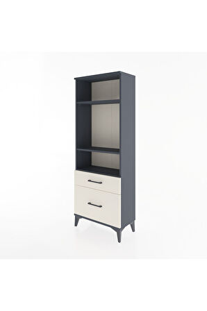 Arges Dolap 3 Raflı 2 Çekmeceli 60x30x163 Antrasit-Aytaşı