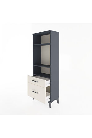 Arges Dolap 3 Raflı 2 Çekmeceli 60x30x163 Antrasit-Aytaşı