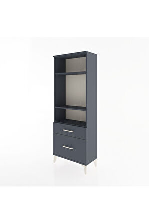 Arges Dolap 3 Raflı 2 Çekmeceli 60x30x163 Antrasit-Antrasit