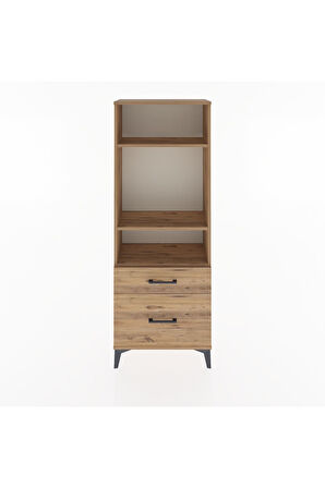 Arges Dolap 3 Raflı 2 Çekmeceli 60x30x163 Çam-Çam