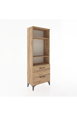 Arges Dolap 3 Raflı 2 Çekmeceli 60x30x163 Çam-Çam