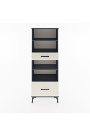 Arges Dolap 4 Raflı 2 Çekmeceli 60x30x163 Antrasit-Aytaşı