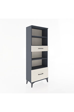 Arges Dolap 4 Raflı 2 Çekmeceli 60x30x163 Antrasit-Aytaşı