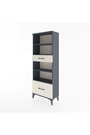 Arges Dolap 4 Raflı 2 Çekmeceli 60x30x163 Antrasit-Aytaşı