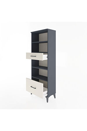 Arges Dolap 4 Raflı 2 Çekmeceli 60x30x163 Antrasit-Aytaşı