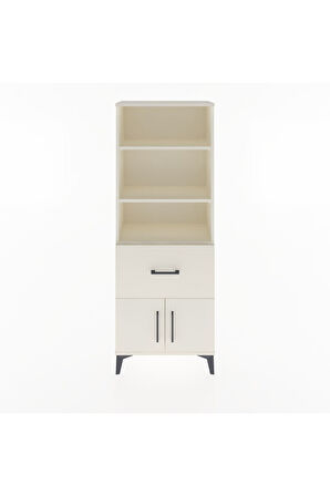 Arges Dolap 3 Raflı Tek Çekmeceli 2 Kapaklı 60x30x163 Aytaşı-Aytaşı