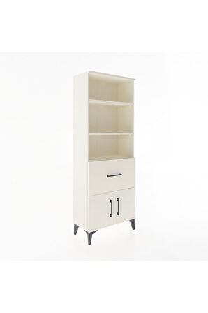 Arges Dolap 3 Raflı Tek Çekmeceli 2 Kapaklı 60x30x163 Aytaşı-Aytaşı