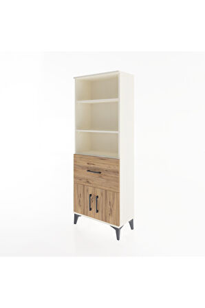 Arges Dolap 3 Raflı Tek Çekmeceli 2 Kapaklı 60x30x163 Aytaşı-Çam