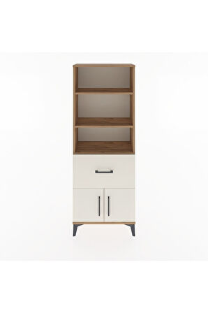 Arges Dolap 3 Raflı Tek Çekmeceli 2 Kapaklı 60x30x163 Çam-Aytaşı