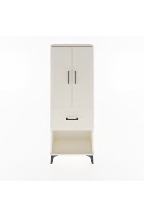 Arges Dolap 3 Raflı Tek Çekmeceli 2 Kapaklı 60x30x163 Aytaşı-Aytaşı