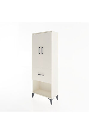 Arges Dolap 3 Raflı Tek Çekmeceli 2 Kapaklı 60x30x163 Aytaşı-Aytaşı