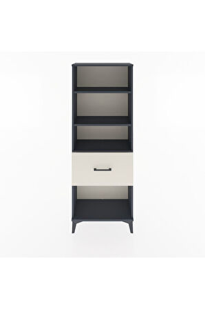 Arges Dolap 3 Raflı Tek Çekmeceli 60x30x163 Antrasit-Aytaşı