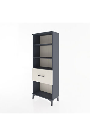 Arges Dolap 3 Raflı Tek Çekmeceli 60x30x163 Antrasit-Aytaşı