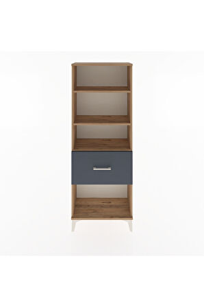 Arges Dolap 3 Raflı Tek Çekmeceli 60x30x163 Çam-Antrasit